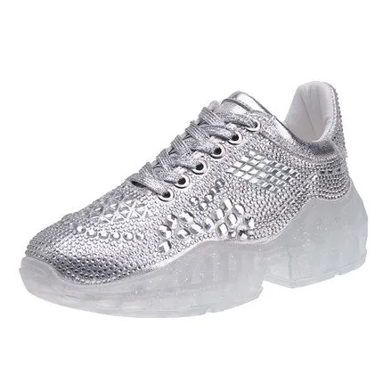 2019 Rhinestone Jelly Bottom All Season Clunky Sneaker