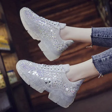 2019 Rhinestone Jelly Bottom All Season Clunky Sneaker