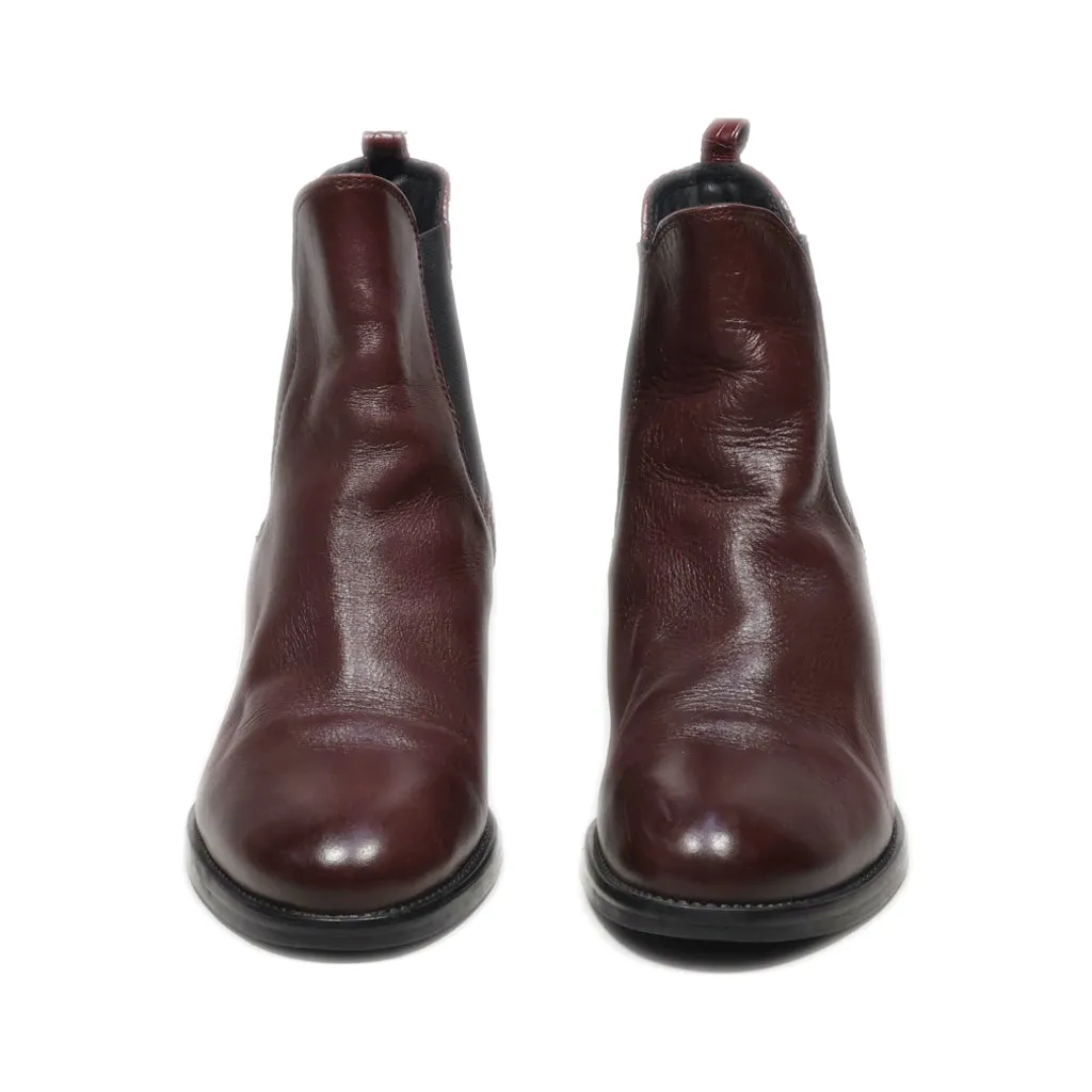 5Th Avenue Ankle Boots Leather Maroon Colour For Women