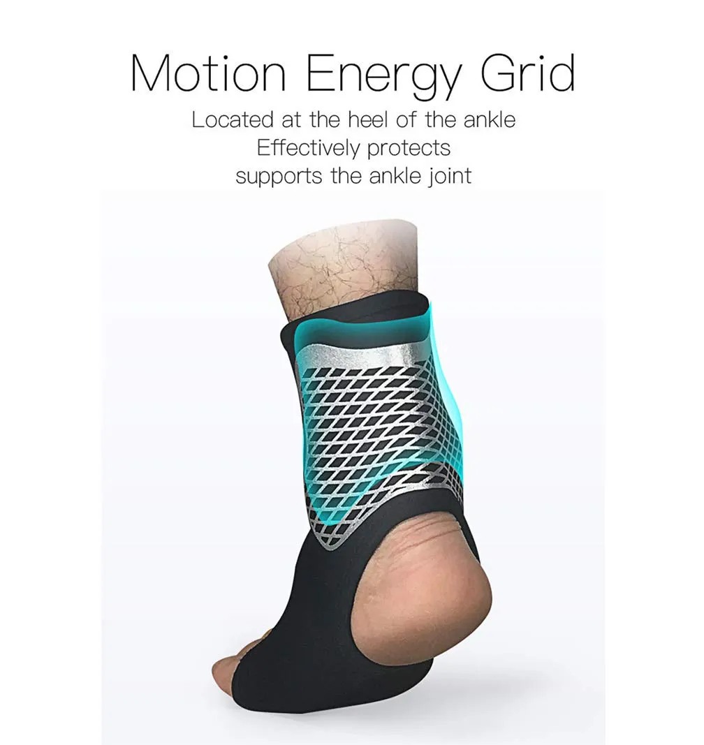 Ankle Brace Sleeves, Breathable Neoprene Anti-Sprain Ankle Support Sleeve, for Basketball Soccer Sports Joint Injuries Recovery Relief Foot Pain Arch Support Ankle Swelling Heel Spurs, 1 Pair (S) S