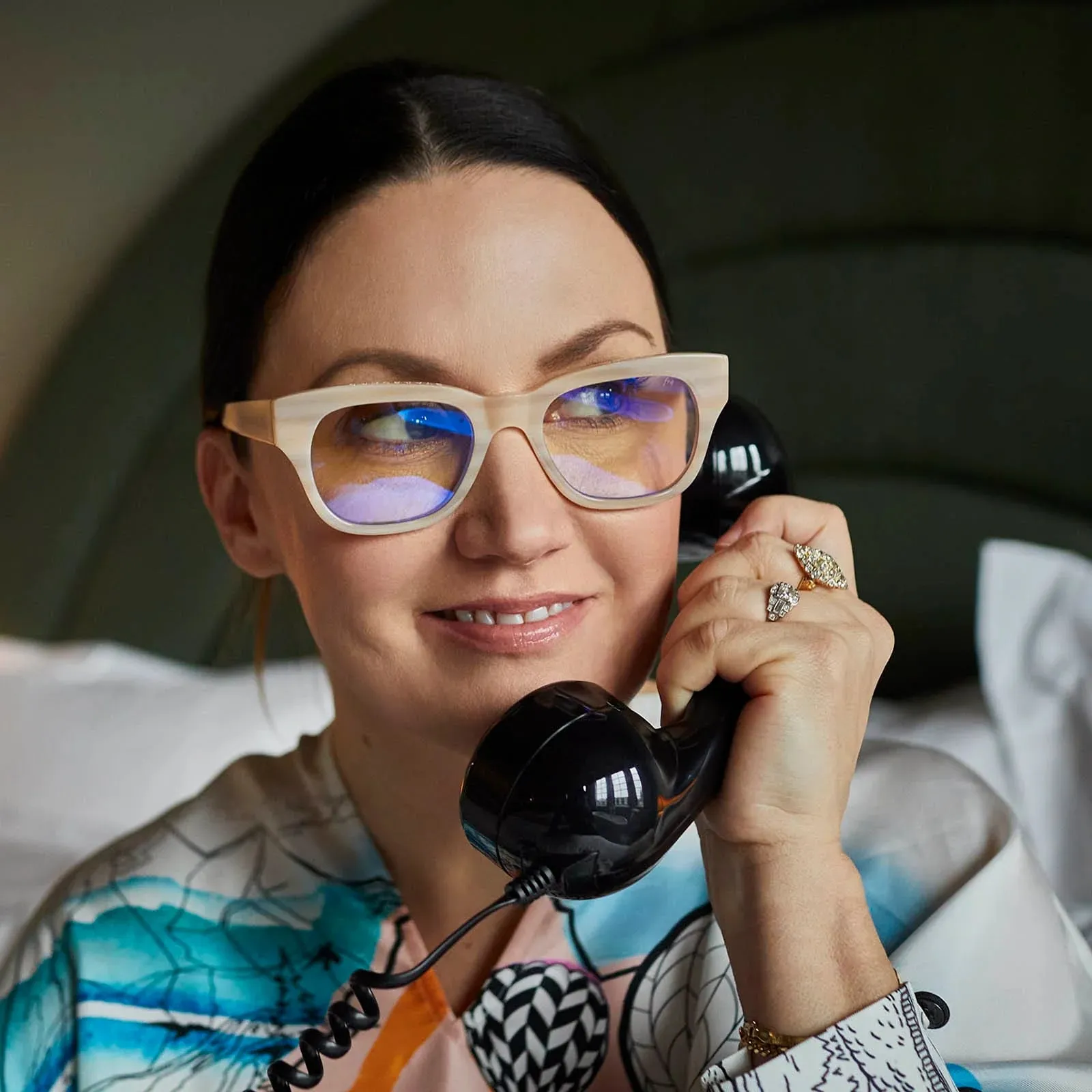 Caddis – Miklos Blue Light   Reading Glasses in Polished Bone