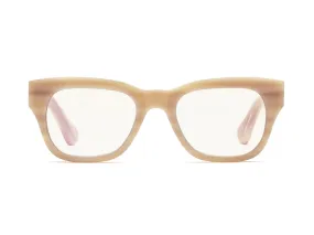 Caddis – Miklos Blue Light   Reading Glasses in Polished Bone