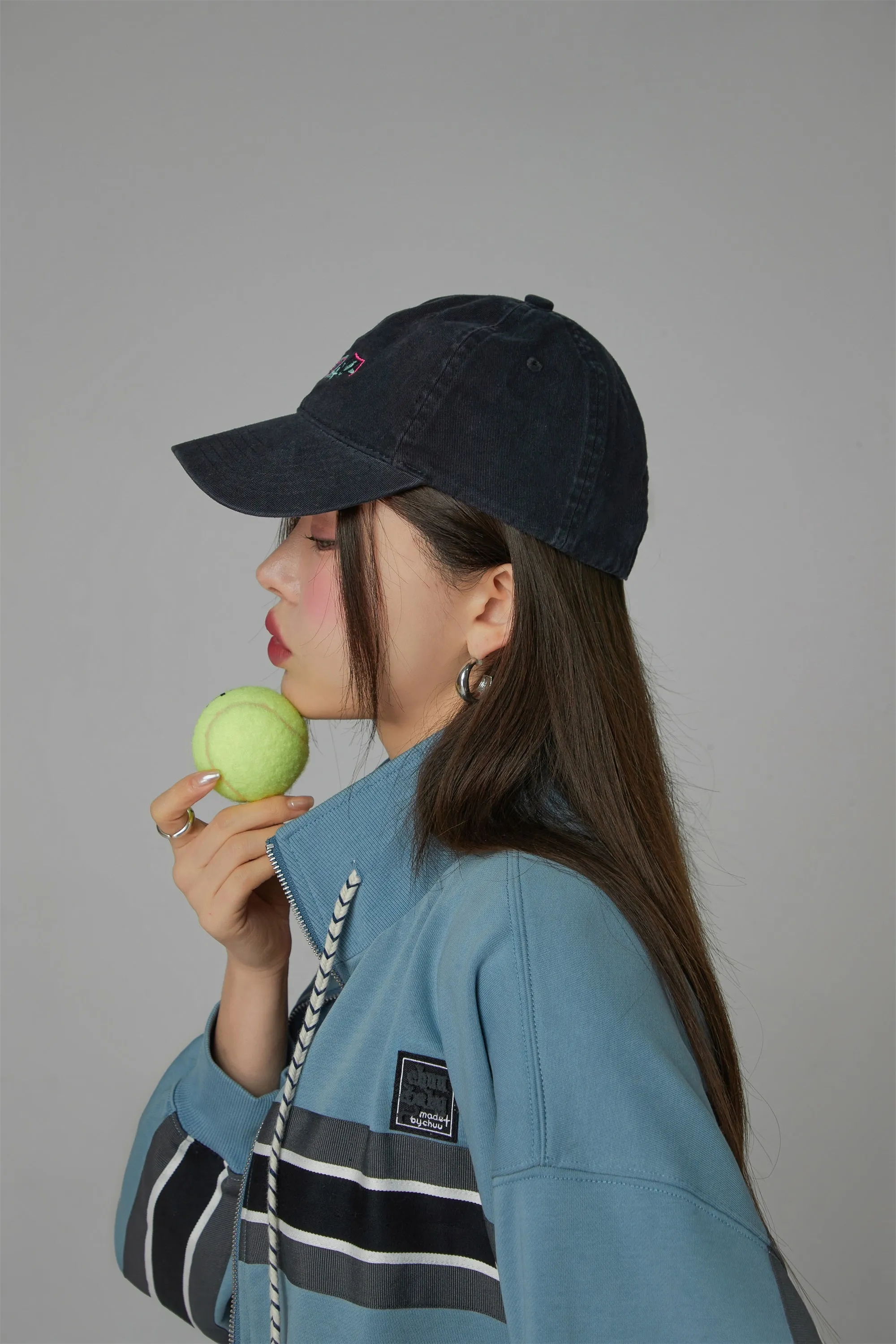 Colorful Embroidered Denim Ball Cap