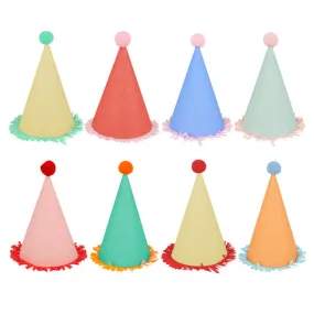 Colorful Fringe Party Hats 8pk.