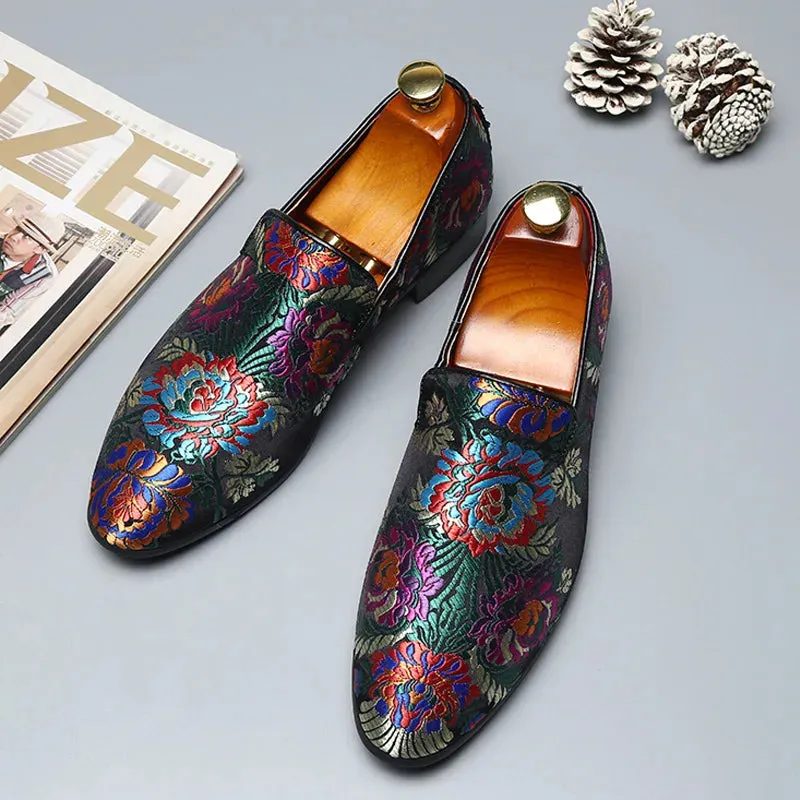 Comfortable Loafers Light Moccasins Retro Embroidery Party Shoes