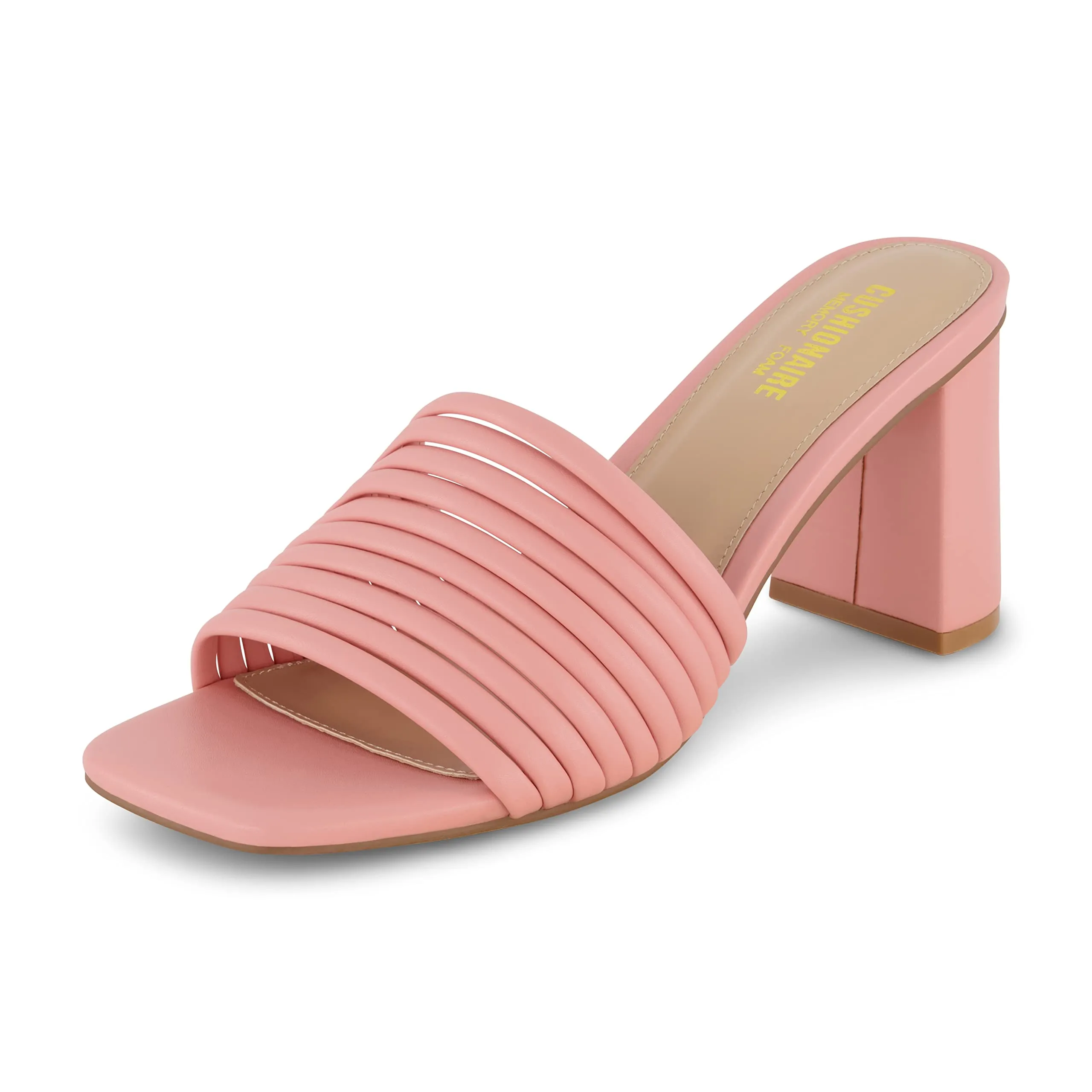 CUSHIONAIRE Women's Irma Strappy Block Heel Sandal ?? Foam