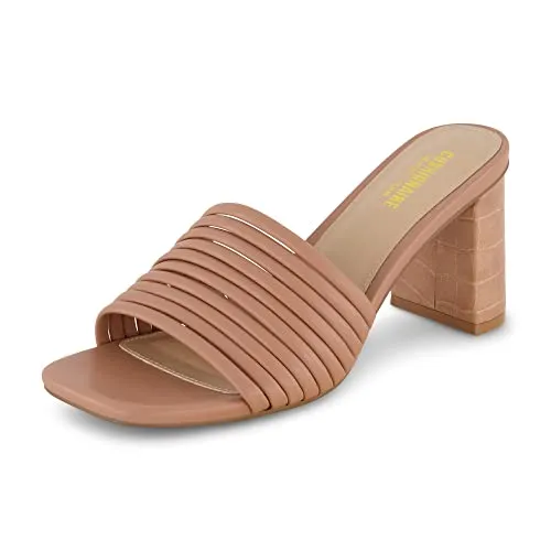 CUSHIONAIRE Women's Irma Strappy Block Heel Sandal ?? Foam