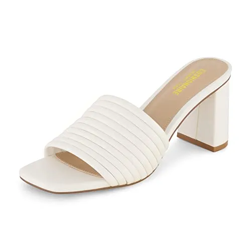 CUSHIONAIRE Women's Irma Strappy Block Heel Sandal ?? Foam