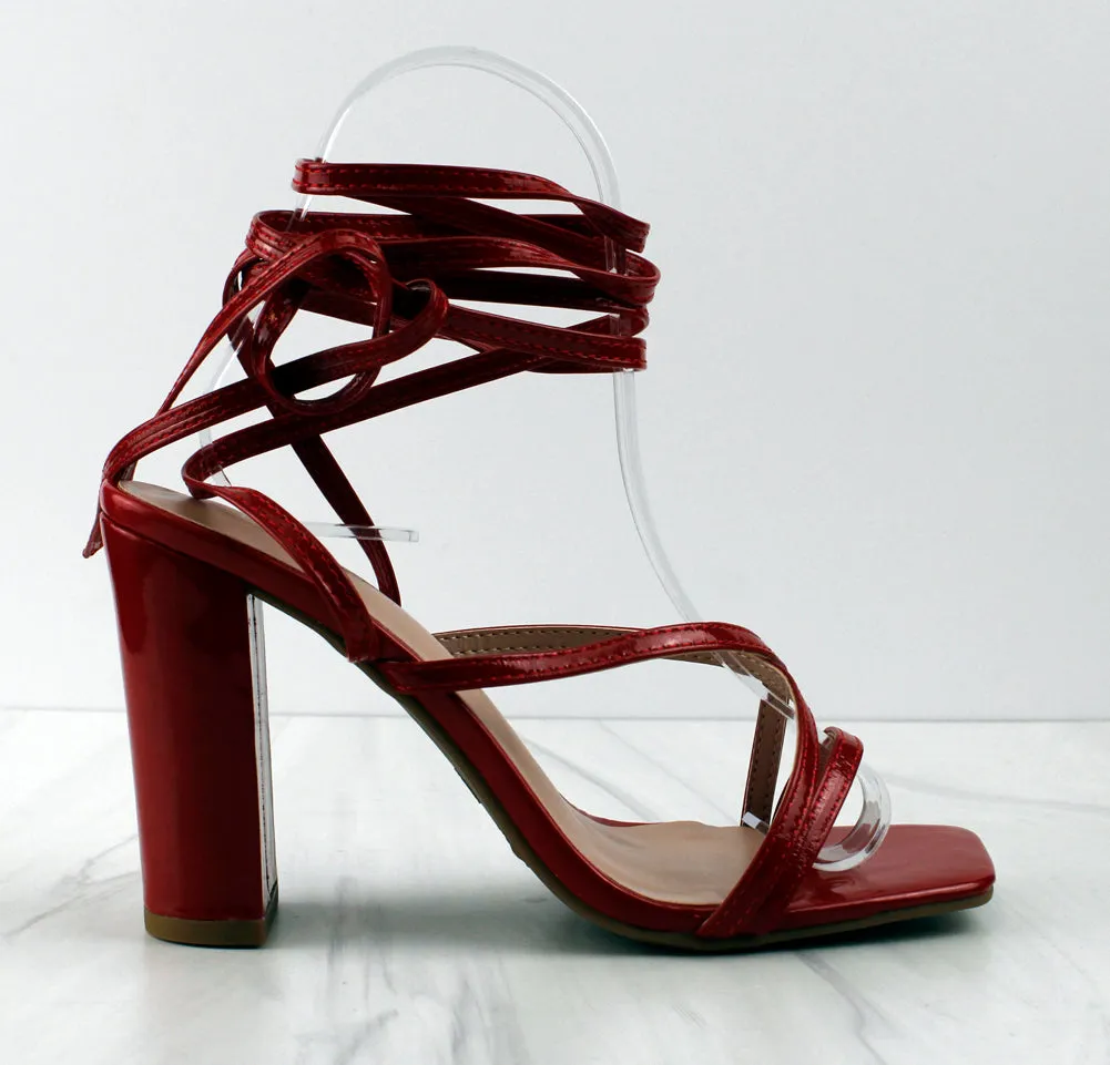 DAKOTA-99 Womens Strappy Wrapped Heeled Sandals
