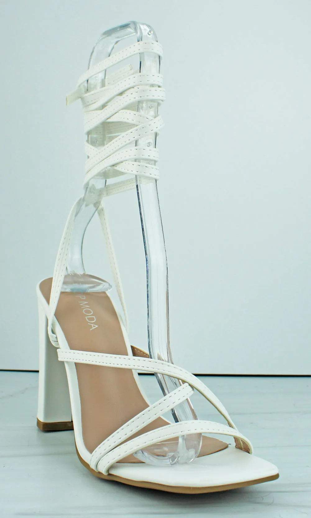 DAKOTA-99 Womens Strappy Wrapped Heeled Sandals