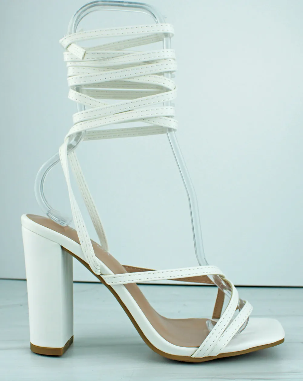 DAKOTA-99 Womens Strappy Wrapped Heeled Sandals