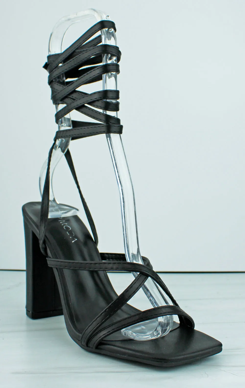 DAKOTA-99 Womens Strappy Wrapped Heeled Sandals