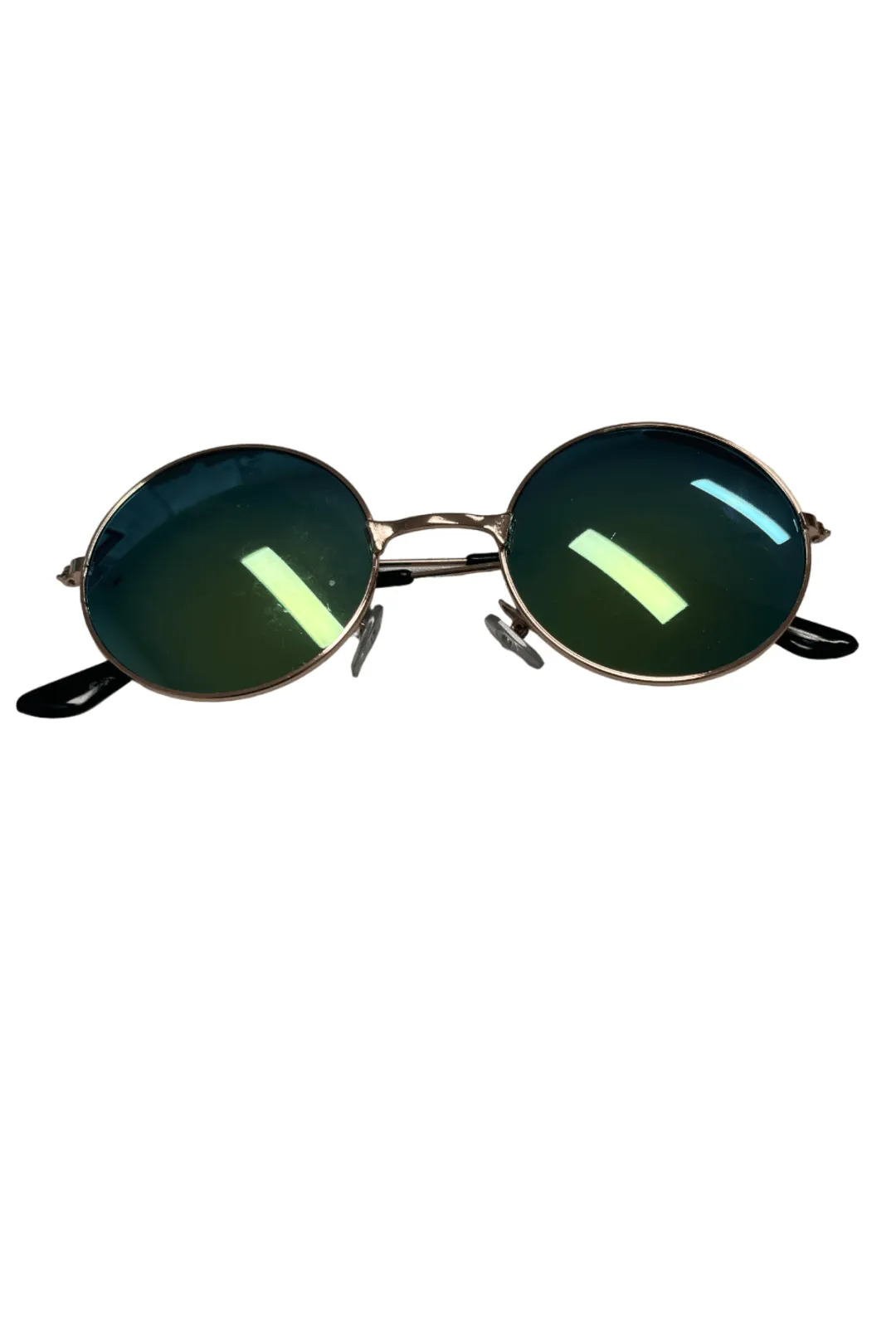 Green & Blue Reflective Round Glasses