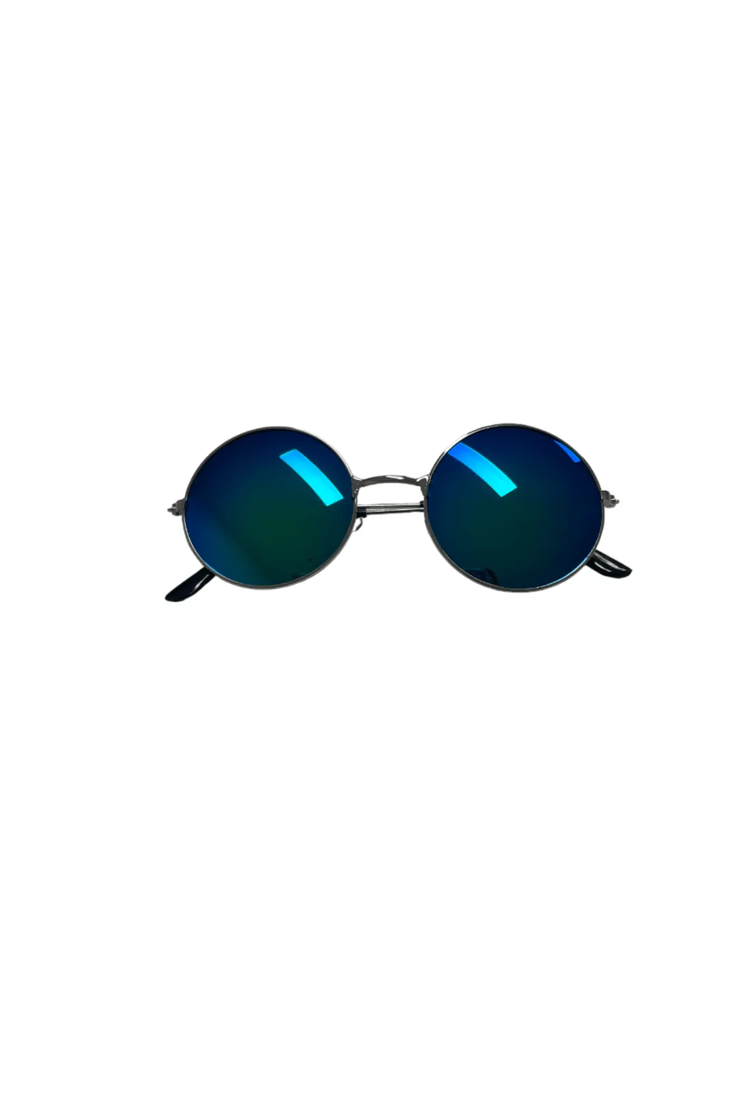 Green & Blue Reflective Round Glasses