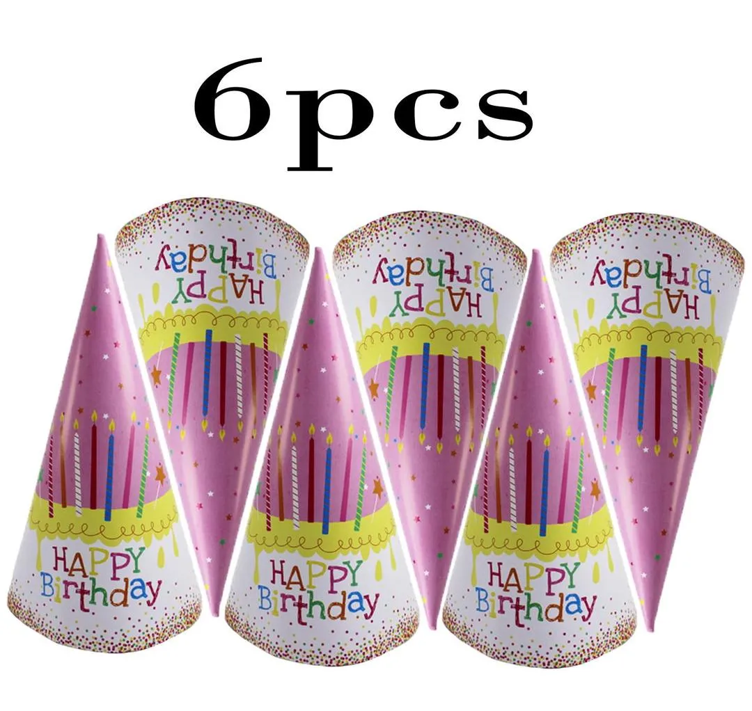 Happy Birthday Paper Hats Festive Headpieces For A Joyous Celebration, Pack of 6 (12-Inch)