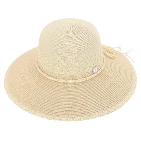 Hat Blossom Woven Beige