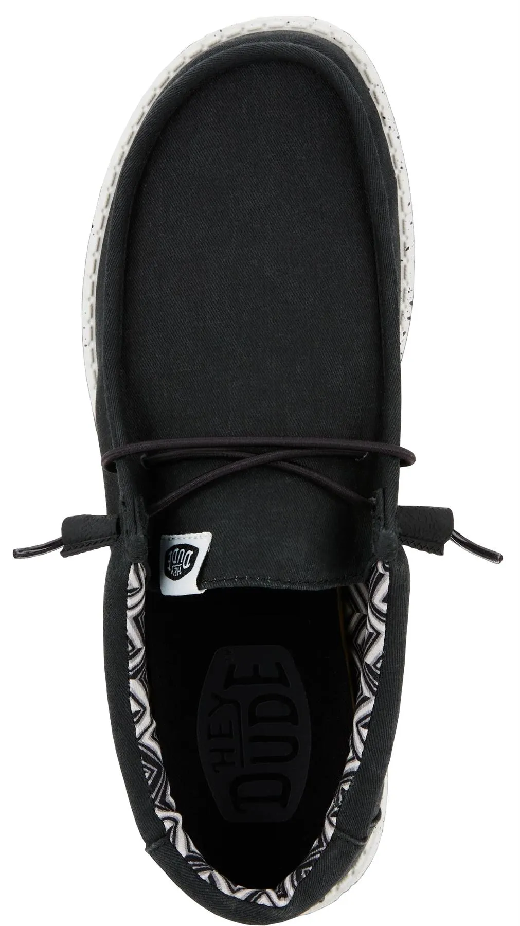 Hey Dude Wally Black Black Canvas Mens Lace Up Shoes