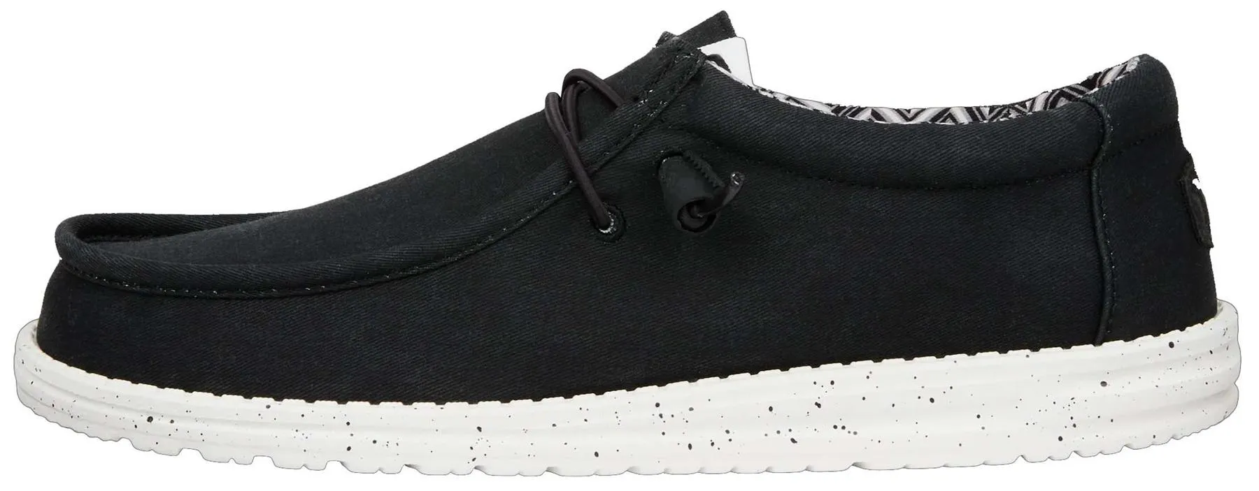 Hey Dude Wally Black Black Canvas Mens Lace Up Shoes