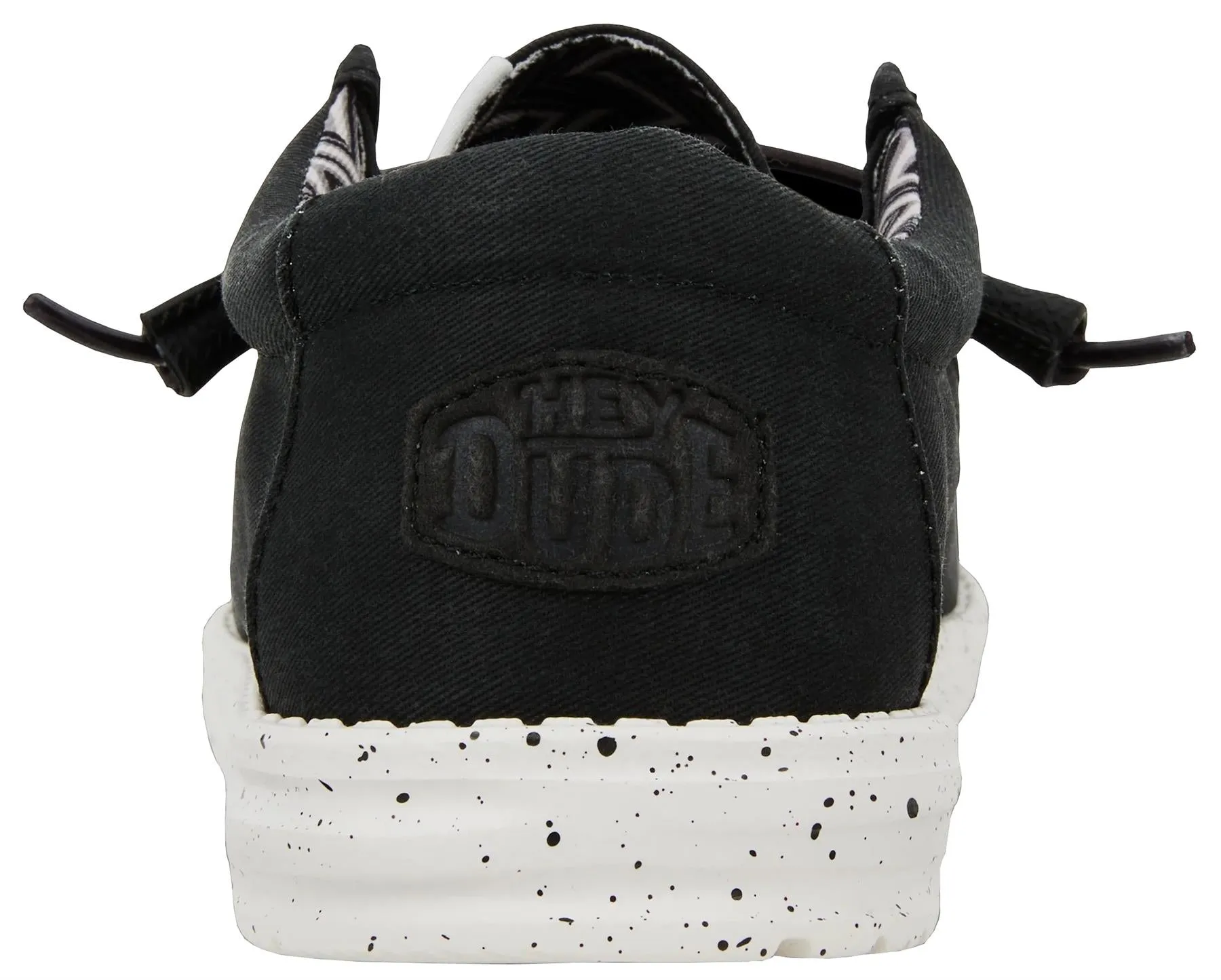 Hey Dude Wally Black Black Canvas Mens Lace Up Shoes