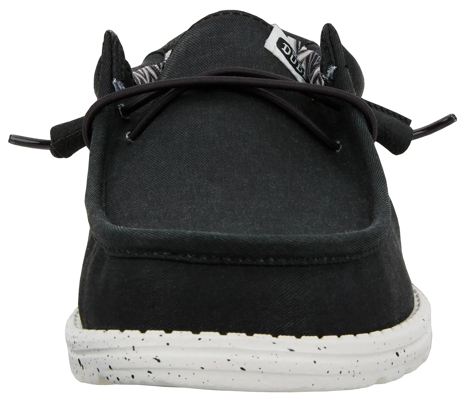 Hey Dude Wally Black Black Canvas Mens Lace Up Shoes