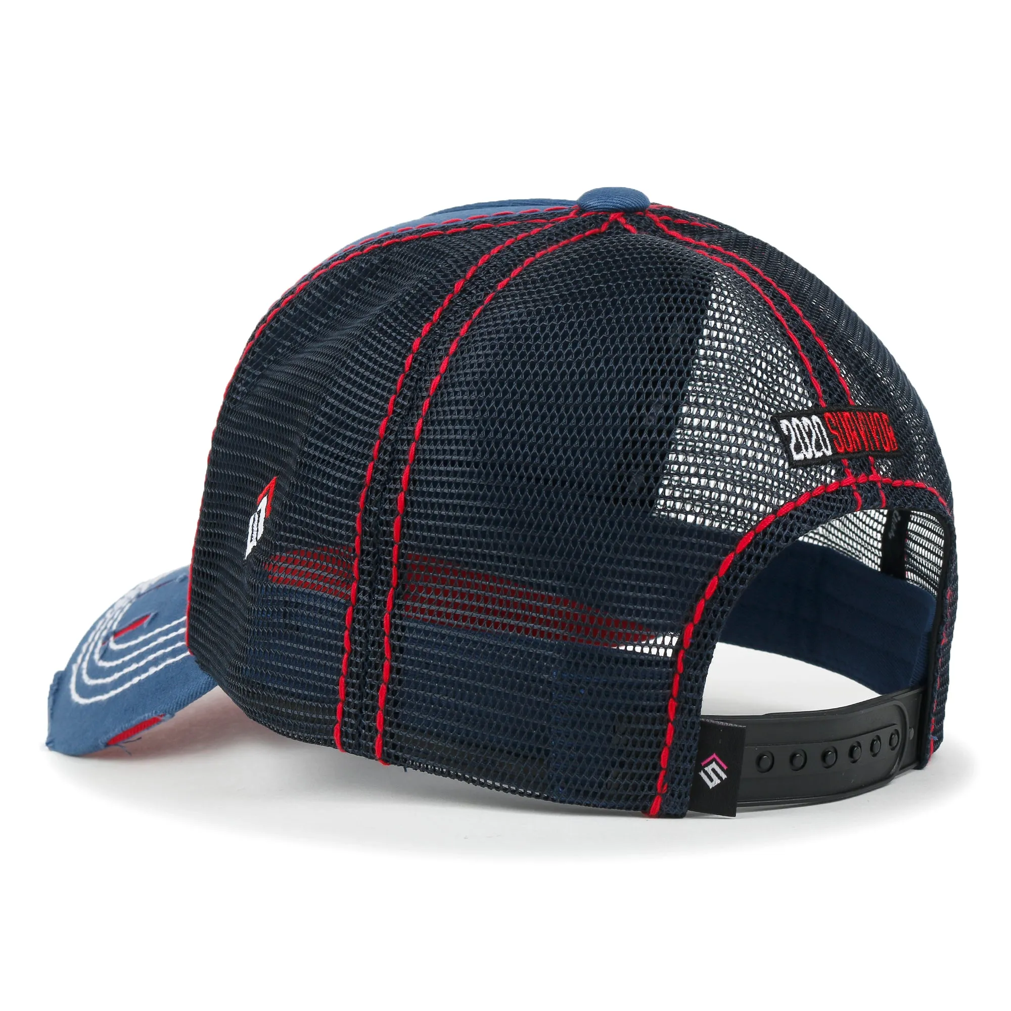 ililily Time To Embroidered Baseball Cap Colorful Stitch Mesh Trucker Hat