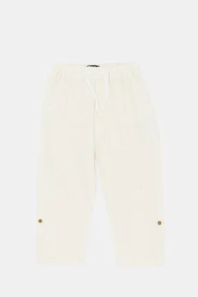 Infant Boys Cream Linen Trouser