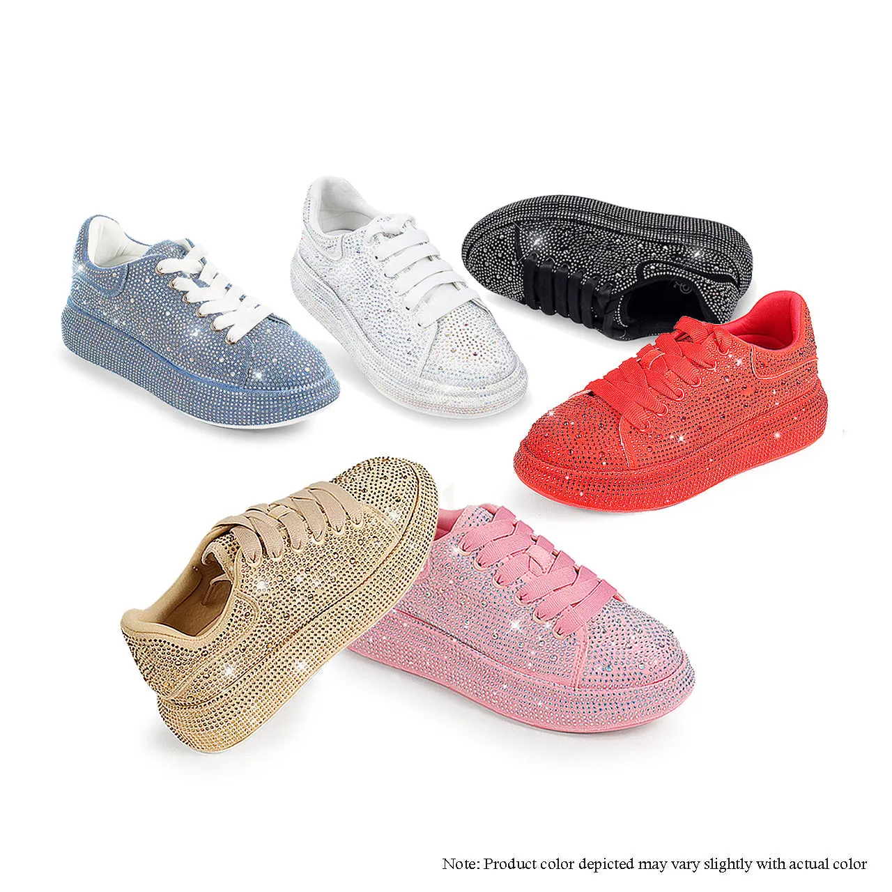 KINGDOM-2  SNEAKER W/ ALL COVERED STONES - BLACK