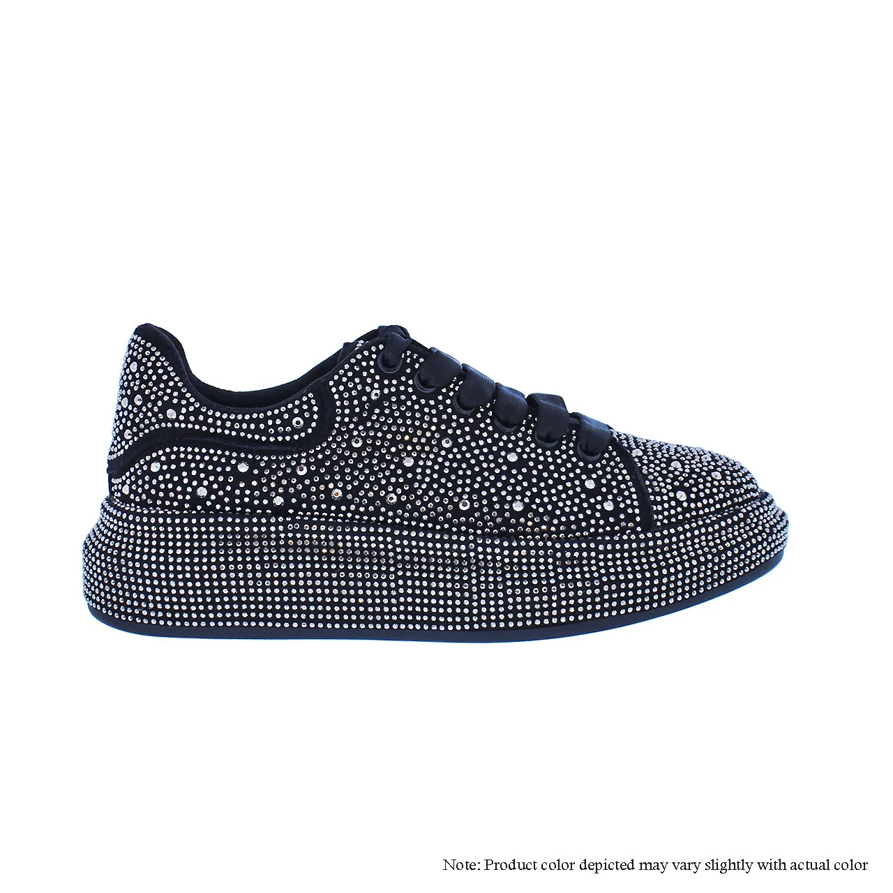 KINGDOM-2  SNEAKER W/ ALL COVERED STONES - BLACK