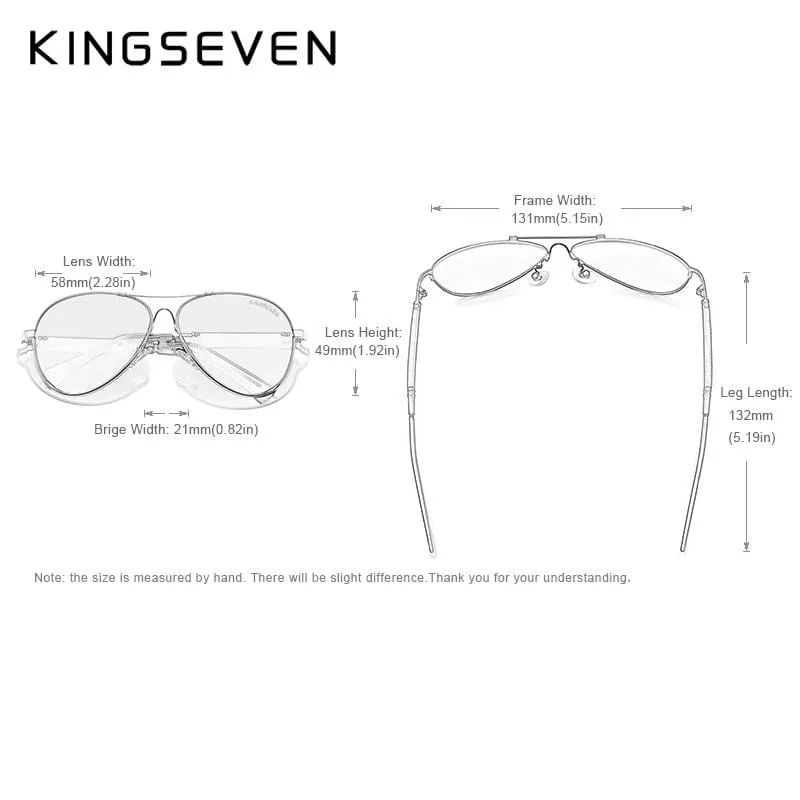 KINGSEVEN Quality Titanium Alloy Sunglasses Polarized Pilot Mirror Eyewear Oculos de sol | TheKedStore