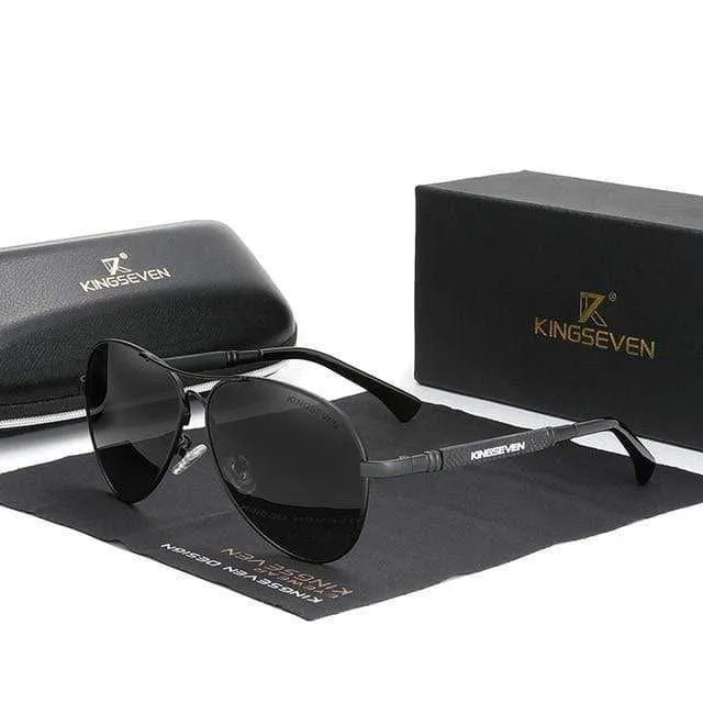 KINGSEVEN Quality Titanium Alloy Sunglasses Polarized Pilot Mirror Eyewear Oculos de sol | TheKedStore