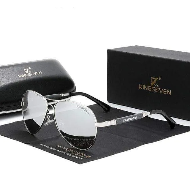 KINGSEVEN Quality Titanium Alloy Sunglasses Polarized Pilot Mirror Eyewear Oculos de sol | TheKedStore