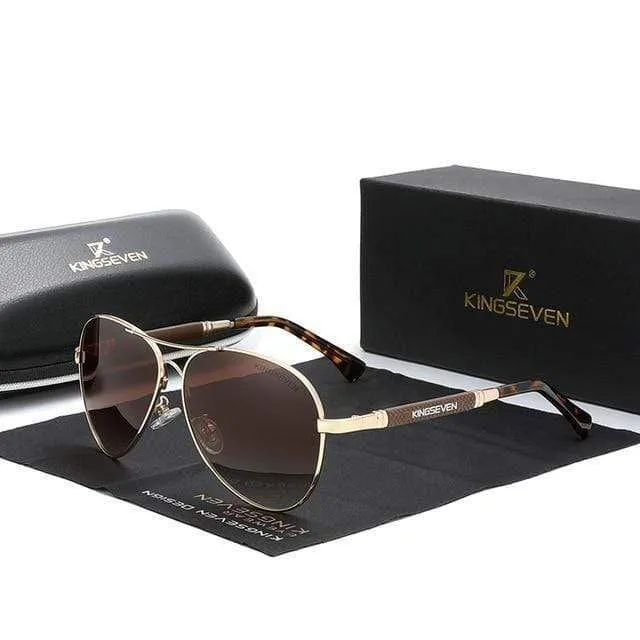 KINGSEVEN Quality Titanium Alloy Sunglasses Polarized Pilot Mirror Eyewear Oculos de sol | TheKedStore