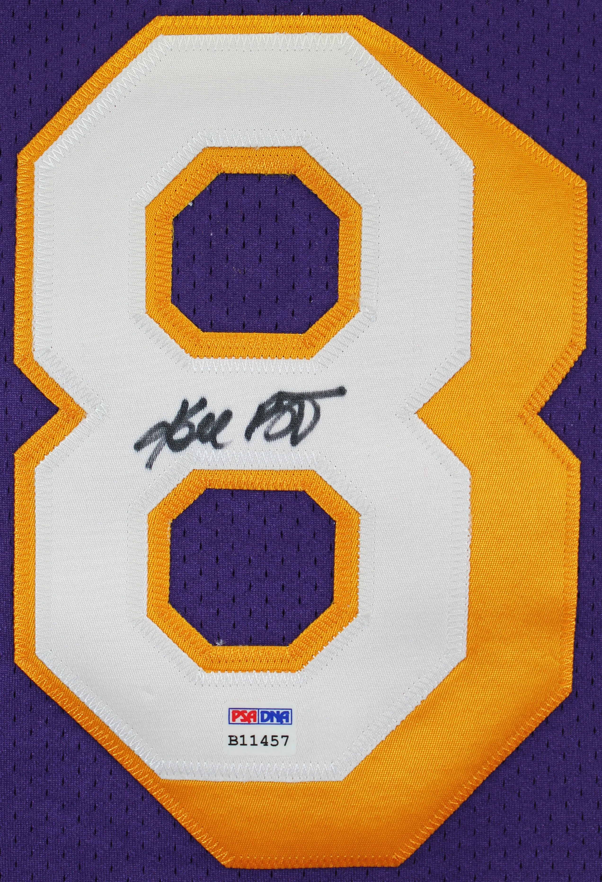 Lakers Kobe Bryant Signed Purple M&N 1996-97 HWC Authentic Jersey PSA #B11457