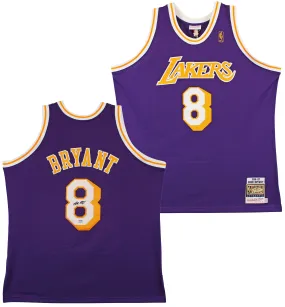 Lakers Kobe Bryant Signed Purple M&N 1996-97 HWC Authentic Jersey PSA #B11457