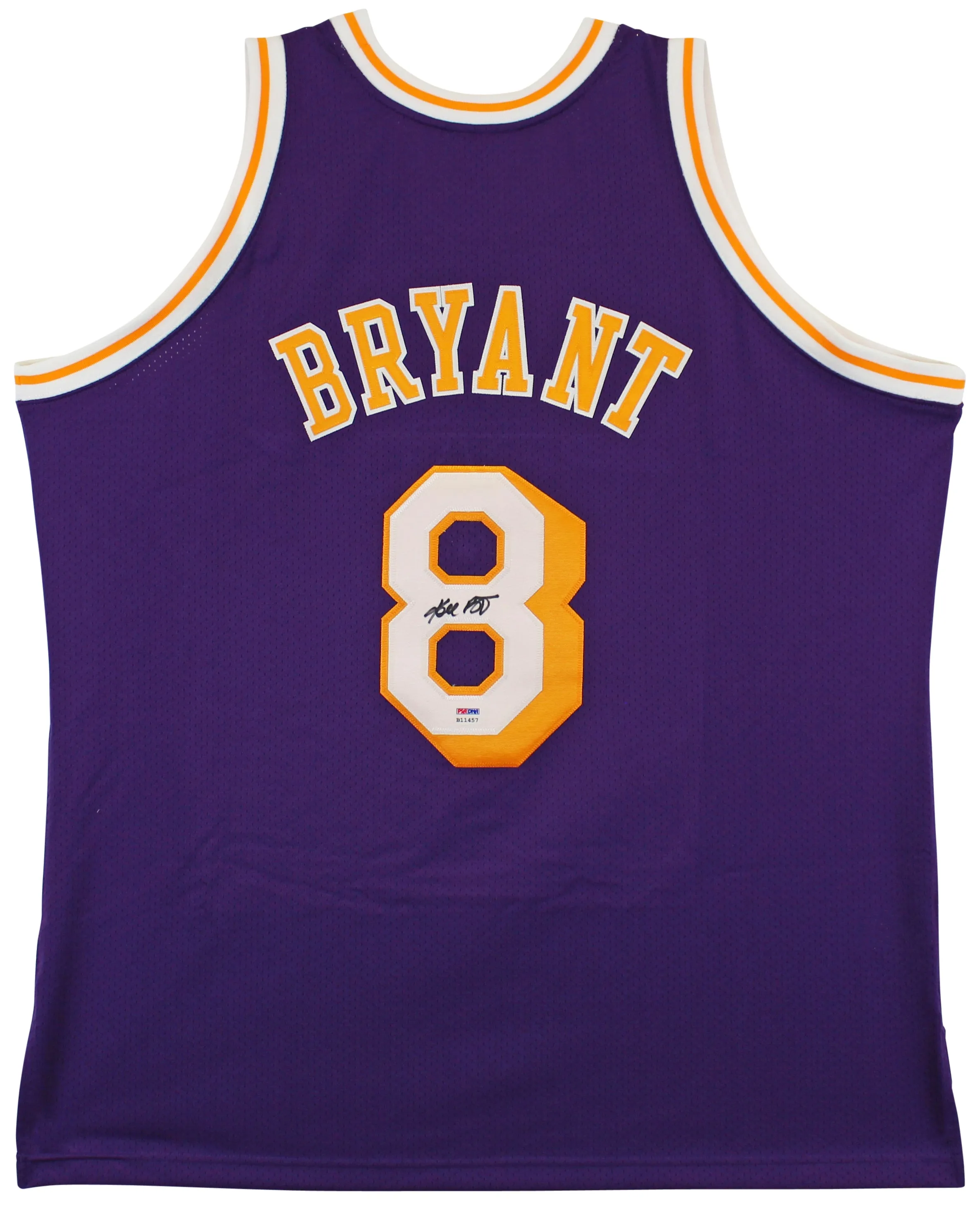 Lakers Kobe Bryant Signed Purple M&N 1996-97 HWC Authentic Jersey PSA #B11457