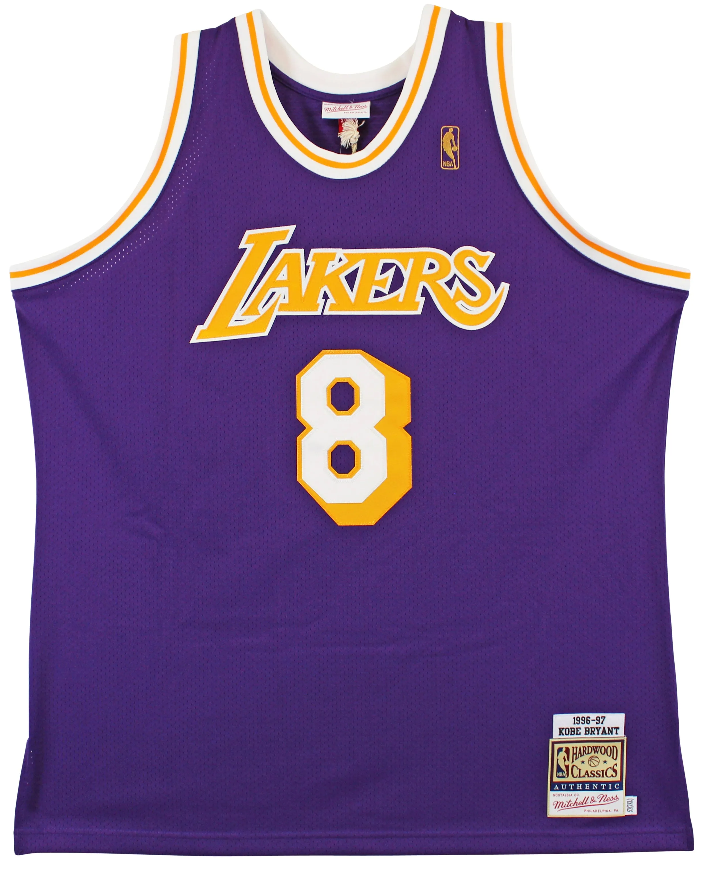 Lakers Kobe Bryant Signed Purple M&N 1996-97 HWC Authentic Jersey PSA #B11457