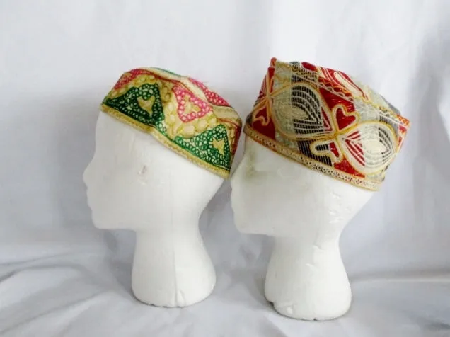 NEW Set Lot SKULLCAP TAQIYAH PRAYER HAT Cap Beanie Ethnic Embroidered