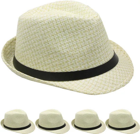 paper straw fedora hat Case of 72
