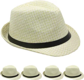 paper straw fedora hat Case of 72