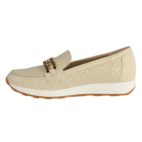 Pitillos Ladies Wedge Loafers - 5670 - Cream