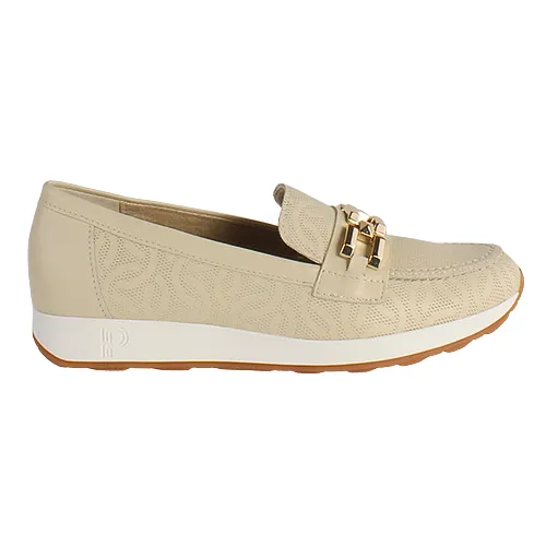 Pitillos Ladies Wedge Loafers - 5670 - Cream