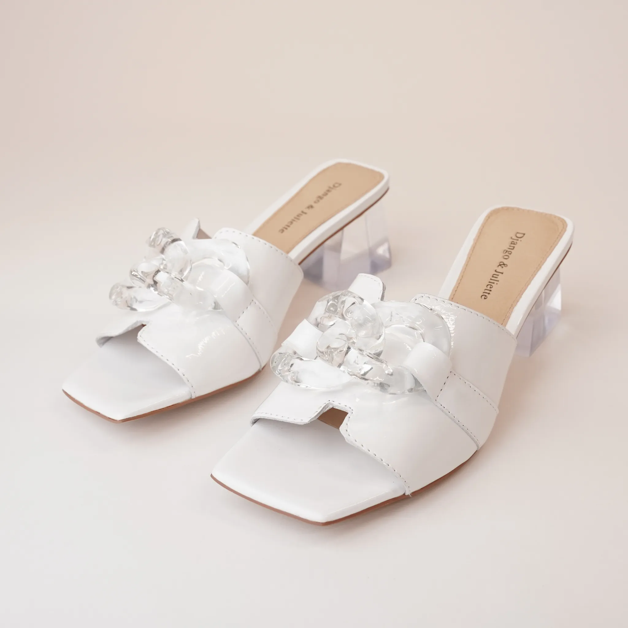 Rulie White Patent Leather Heels