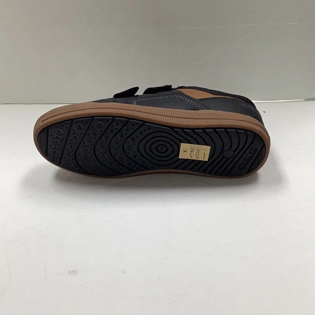 SALE SP23 Geox J Arzach Black/Brown Double Velcro Round Toe Sneaker J044AB