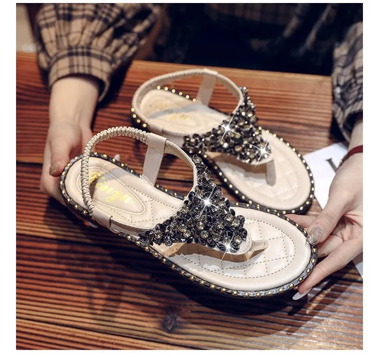 Spring Fashion Flip-Toe Rhinestone Ins Fashionable Sandals