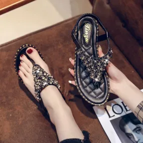 Spring Fashion Flip-Toe Rhinestone Ins Fashionable Sandals
