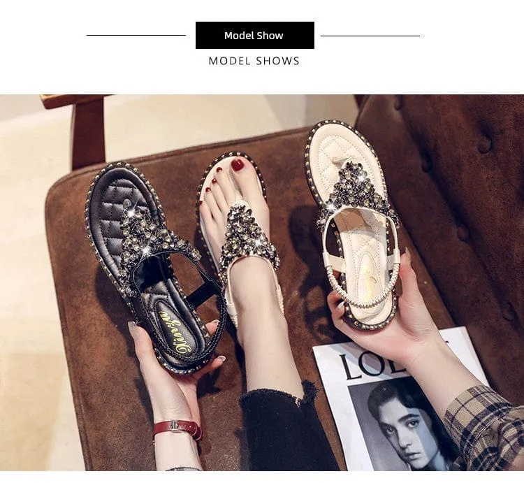 Spring Fashion Flip-Toe Rhinestone Ins Fashionable Sandals