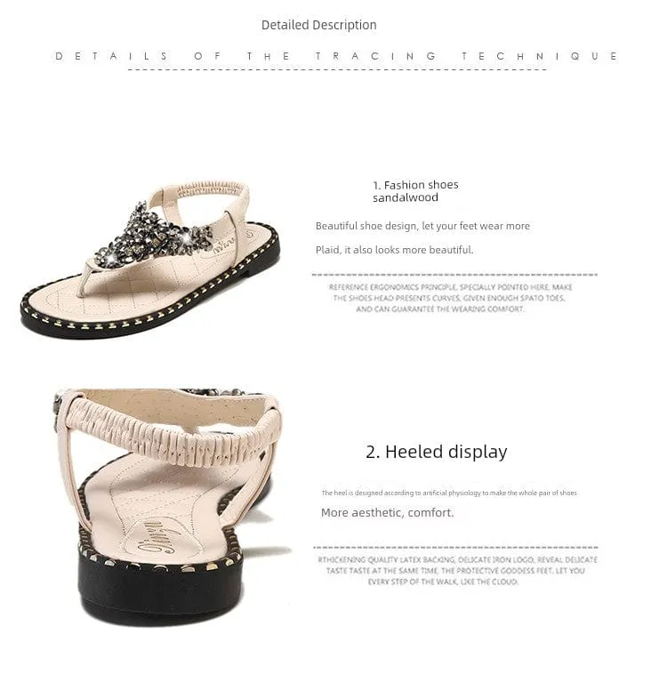Spring Fashion Flip-Toe Rhinestone Ins Fashionable Sandals