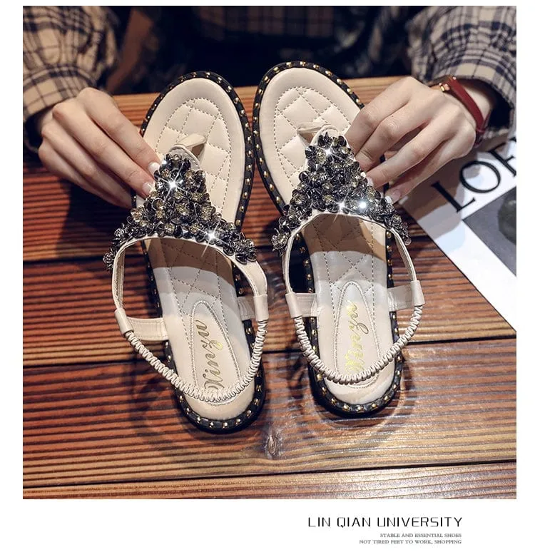Spring Fashion Flip-Toe Rhinestone Ins Fashionable Sandals
