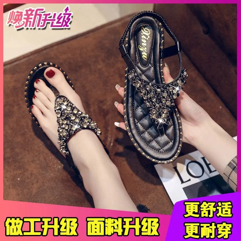 Spring Fashion Flip-Toe Rhinestone Ins Fashionable Sandals