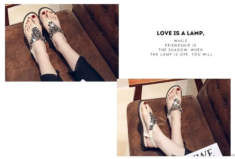 Spring Fashion Flip-Toe Rhinestone Ins Fashionable Sandals